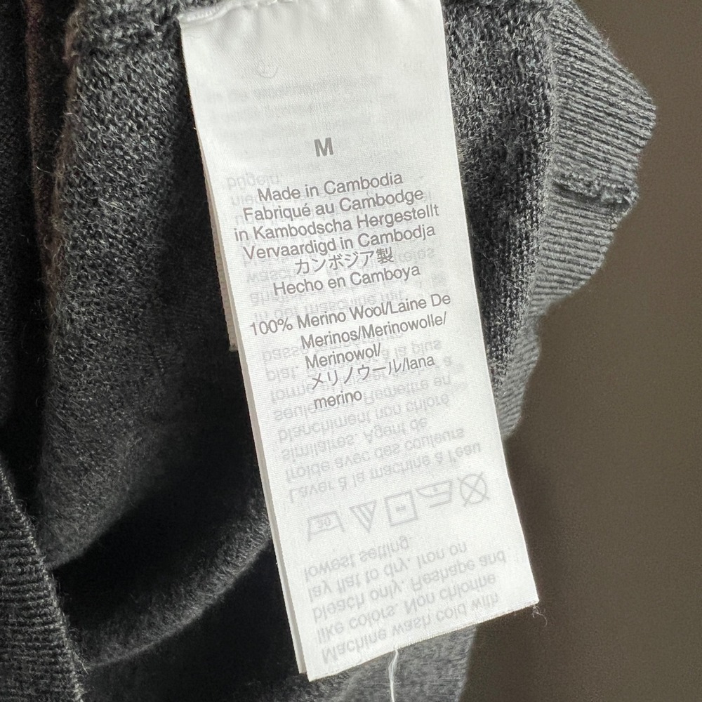 J.Crew 100% Merino Wool V-Neck Sweater Gray Minimalist Size‎ Medium - Picture 9 of 9